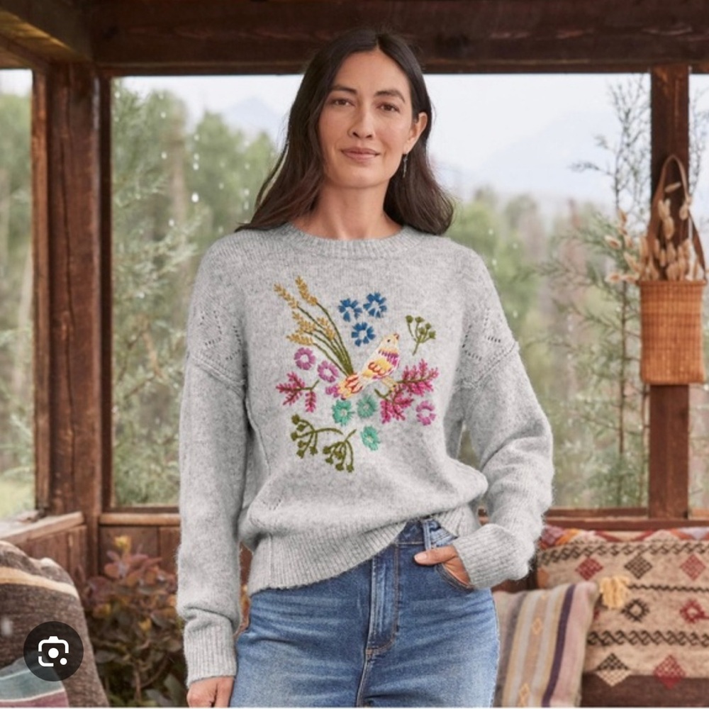 Sundance Flight of Fancy Embroidered Sweater